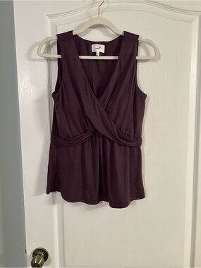 Nwot Soma Deep Plum Sleeveless twist front tank medium